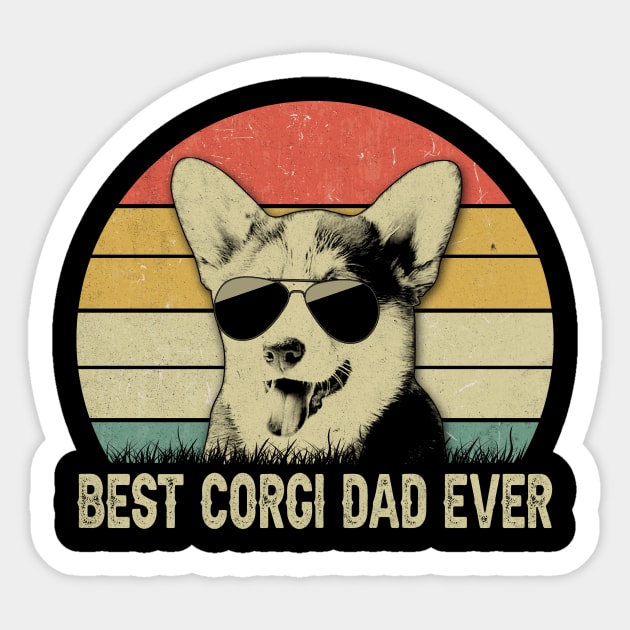 vintage best corgi dad ever shirt father's day gift Sticker by blacks store